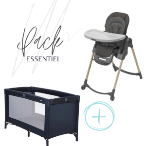 Pack essentiel : lit parapluie & linge de lit + chaise haute